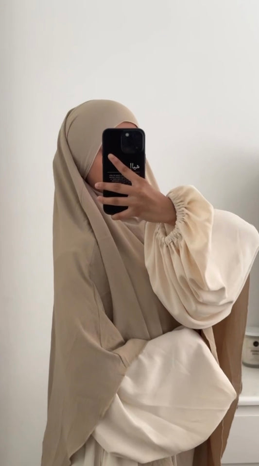 Classic one-layered Beige khimar